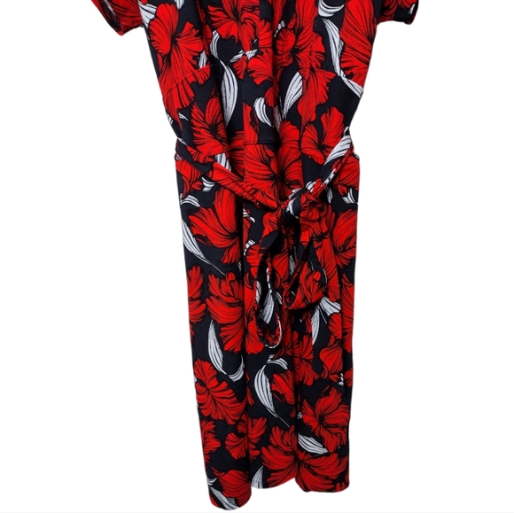 Lane Bryant Red Navy Floral Fit & Flare Lena Dress - Picture 4 of 8